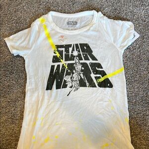 Star Wars White and Yellow Short Sleeve Tee